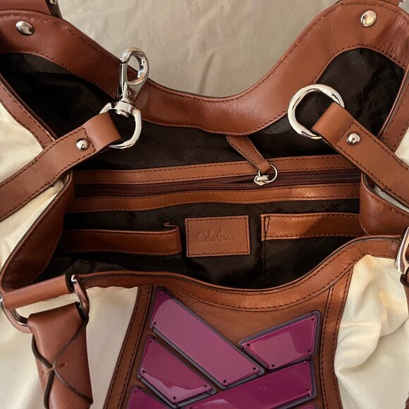 Cole Haan White and Magenta Hobo Bag - Picture 9 of 11